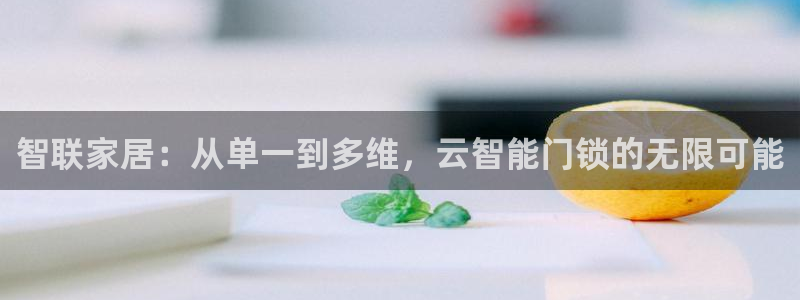 金年会官方网站登录：智联家居：从单一到多维，云智能门锁的无限