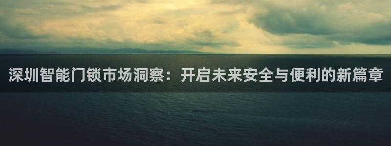 金年会下载官方：深圳智能门锁市场洞察：开启未来安全与便利的新