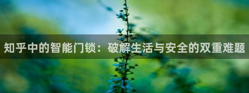 金年会是正规平台吗：知乎中的智能门锁：破解生活与安全的双重难
