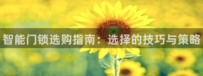 金年会投注官网：智能门锁选购指南：选择的技巧与策略