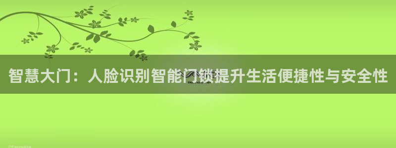 金年会平台是什么：智慧大门：人脸识别智能门锁提升生活便捷性与