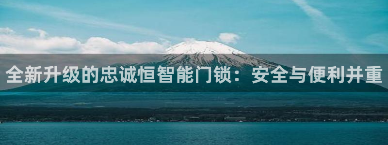 金年会6088070：全新升级的忠诚恒智能门锁：安全与便利并